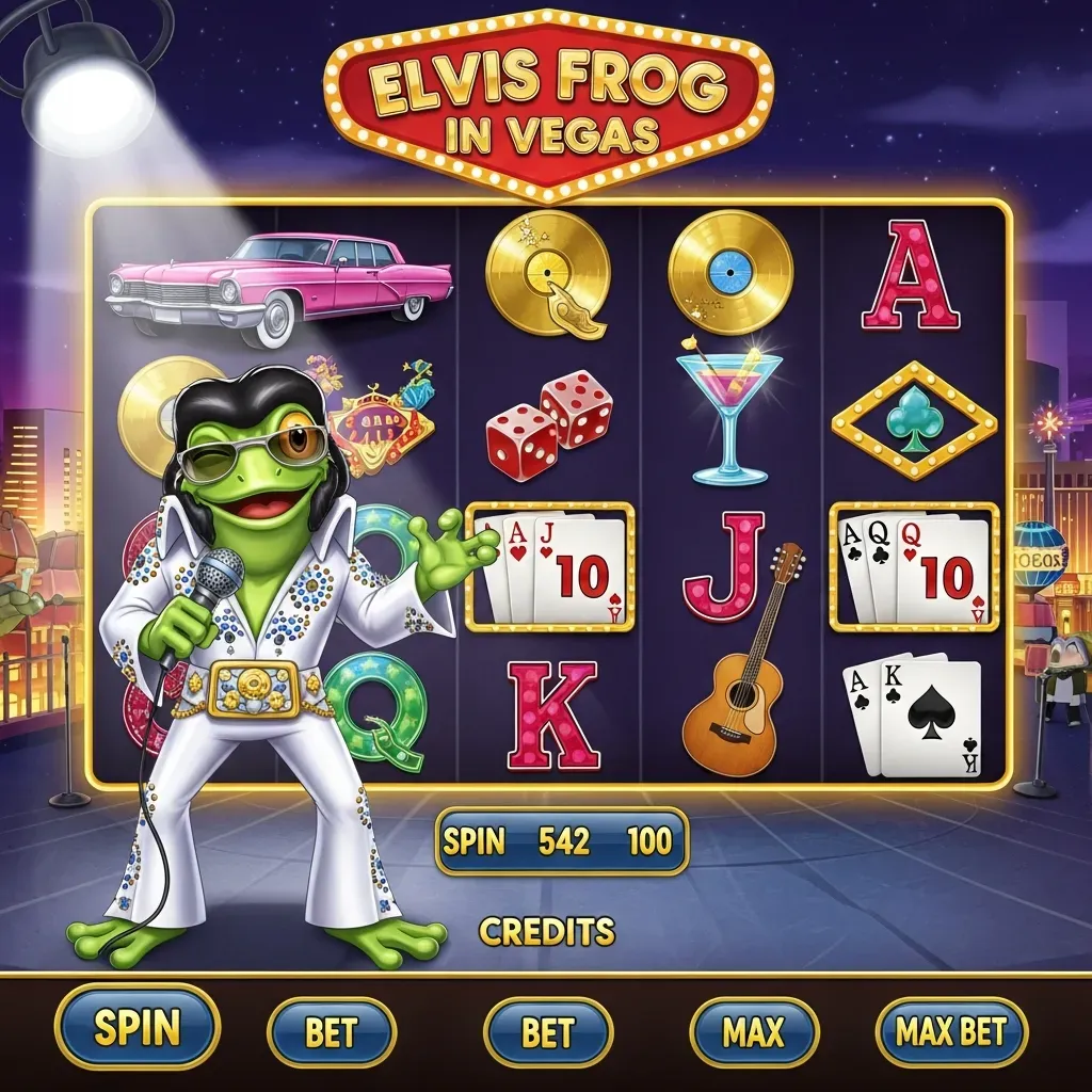Elvis Frog in Vegas Elvis Frog in Vegas slot machine game screen
